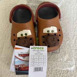 NEW in bag- CROCS Kids Cars Mater Clog - Brown and Black size 8c